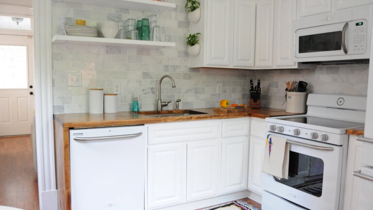 Clear vintage kitchen decorating ideas depiction on a neutral background